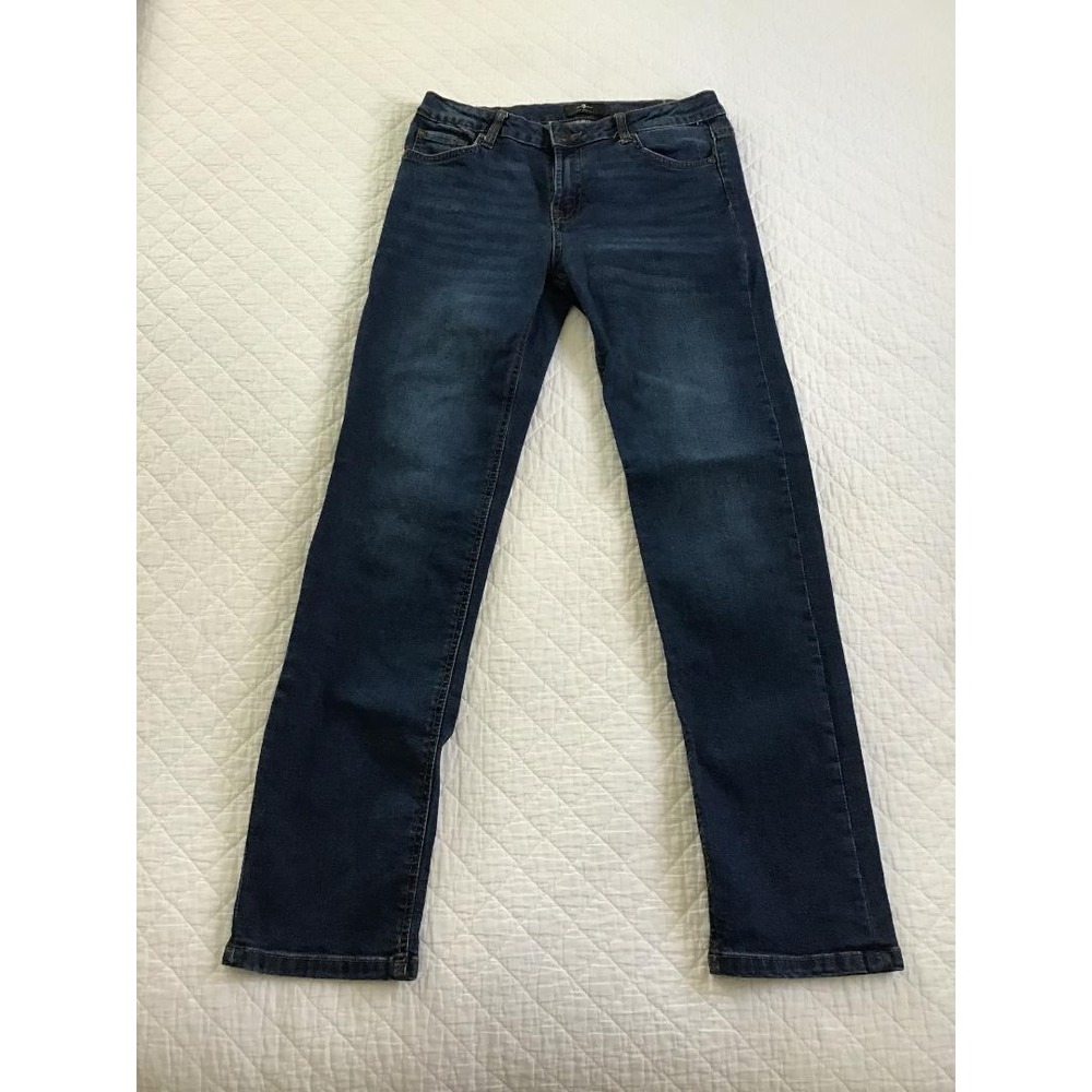 7 For All Mankind Slimmy Dark Wash Slim Fit Straight Leg Jeans Size 16 Girls EUC